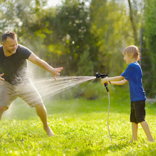 Garden Hose 25 FT, Non-Expanding,10 Functional Nozzles, Garden Hose Anti-Kink, Heavy Duty Flexible Water Hose 25 FT, Suitable for Outdoor,Yard, Car Washing and Other Scenes. (25ft, Foot, 25)